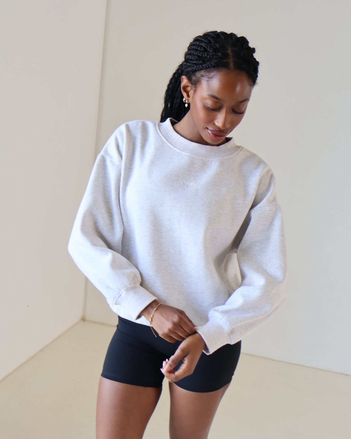 Crew Neck Jumper - Snow Grey