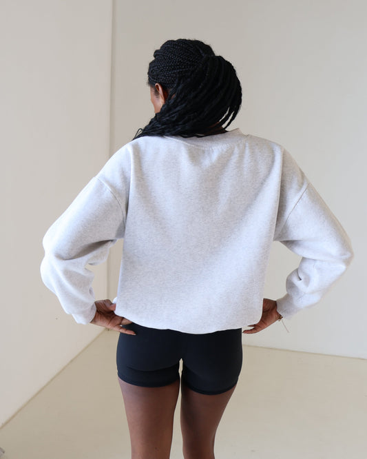 Crew Neck Jumper - Snow Grey