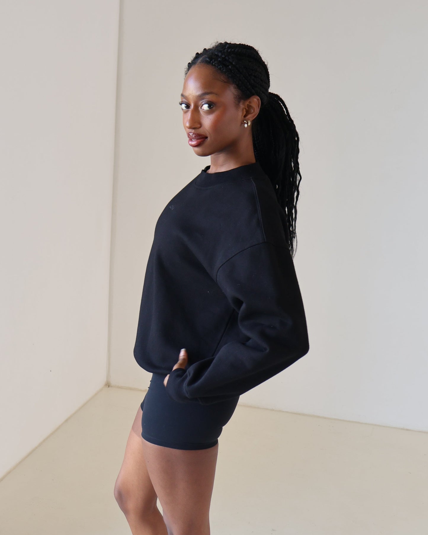 Crew Neck Jumper - Black