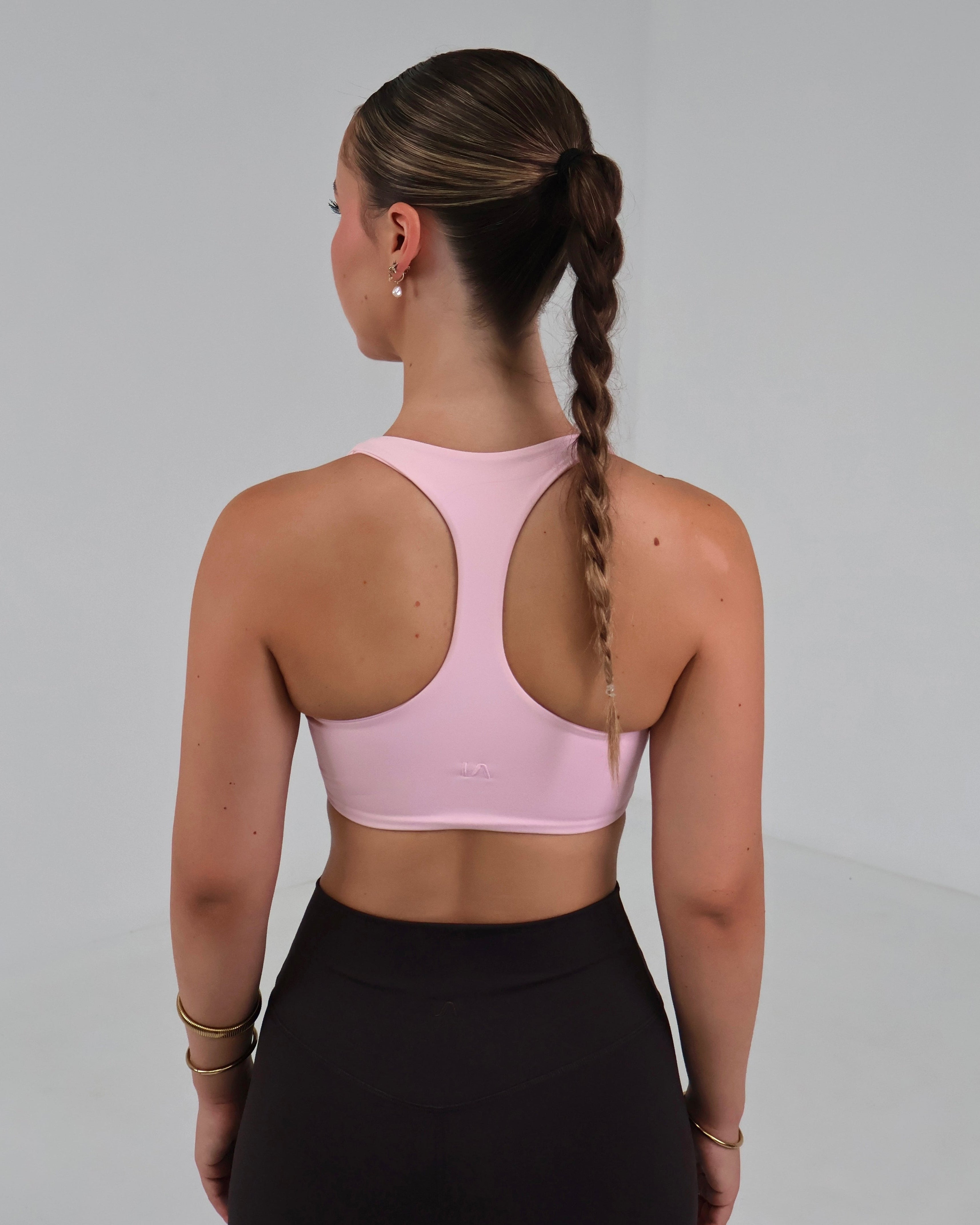 Racer Sports Bra | Baby Pink