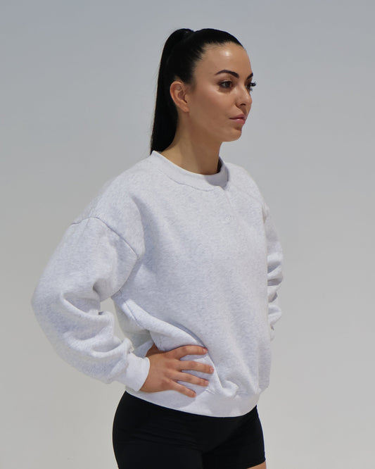 Crew Neck Jumper Snow Grey