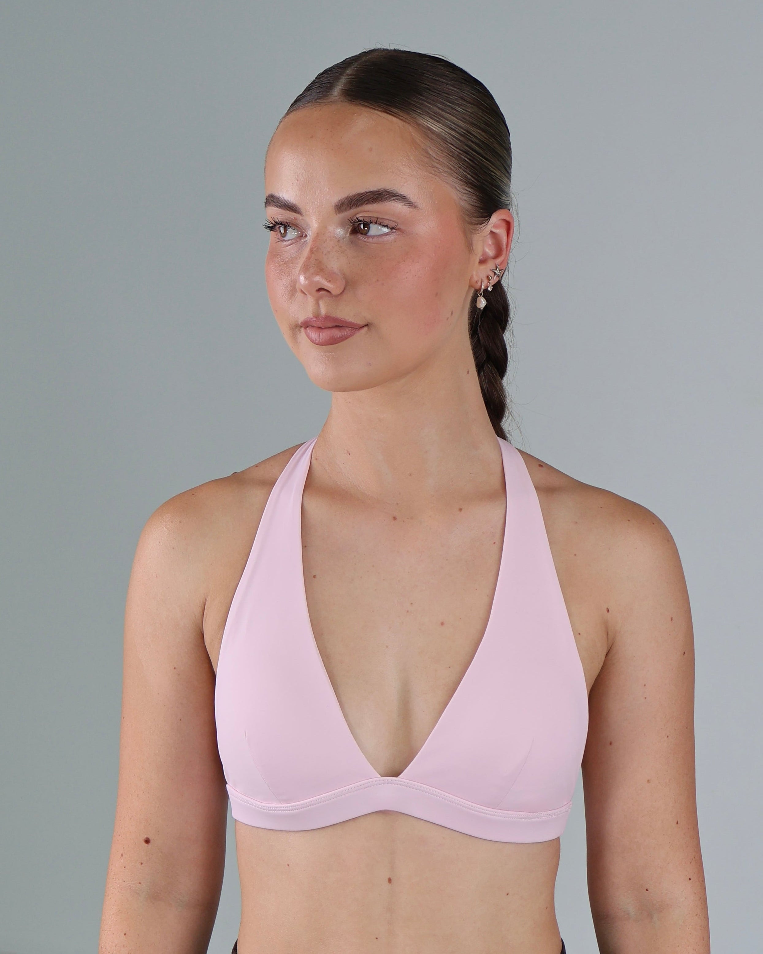 Halter Sports Bra | Light Pink