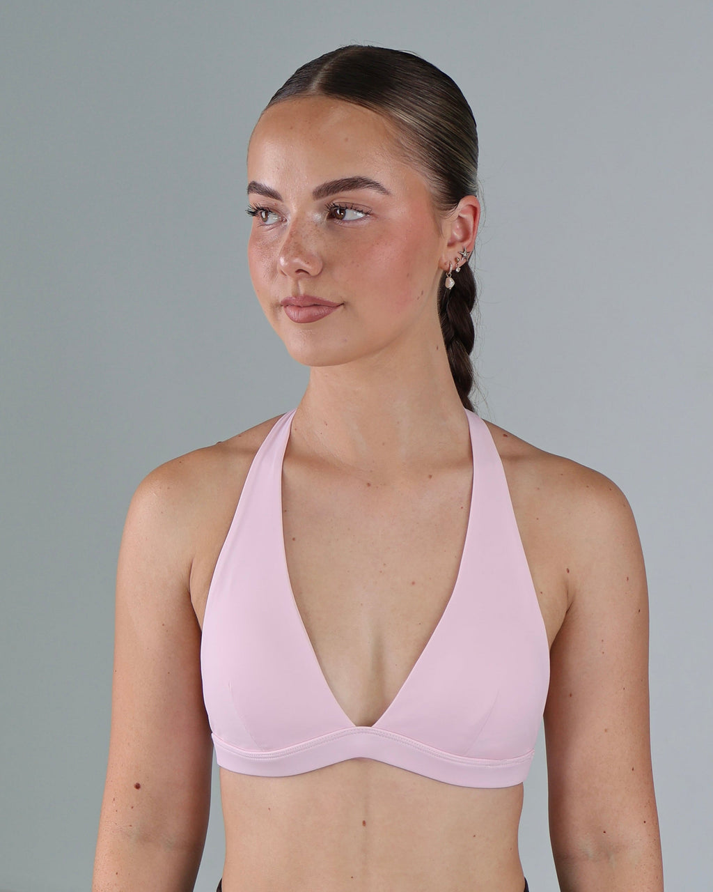 Halter Sports Bra | Light Pink