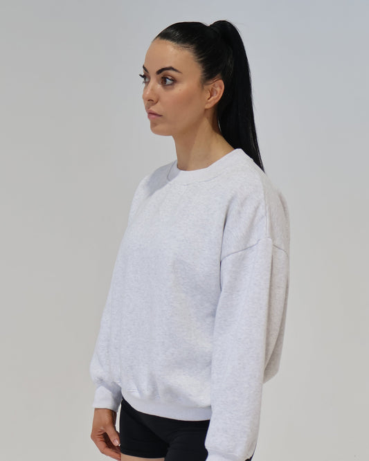 Crew Neck Jumper Snow Grey