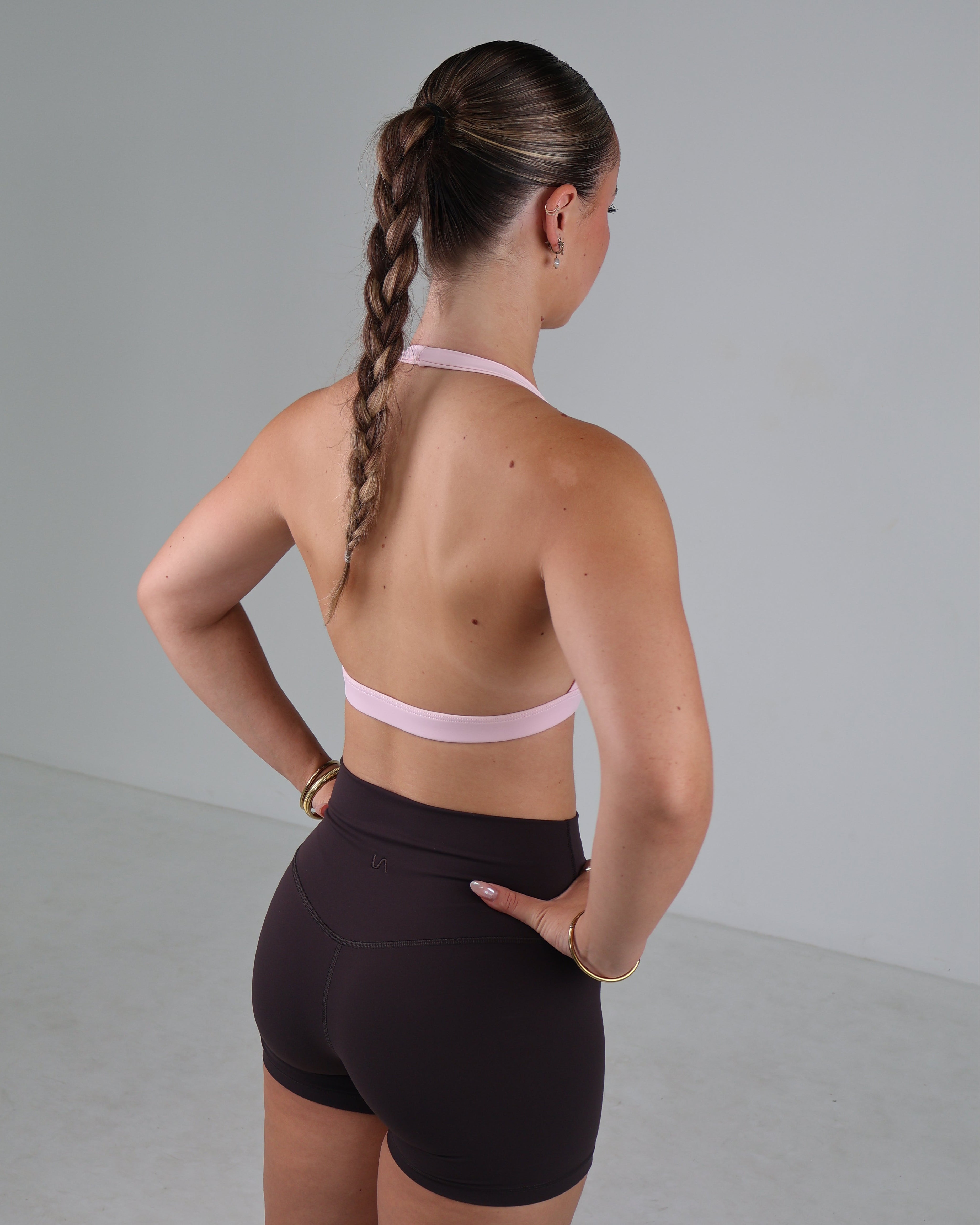 Halter Sports Bra | Light Pink