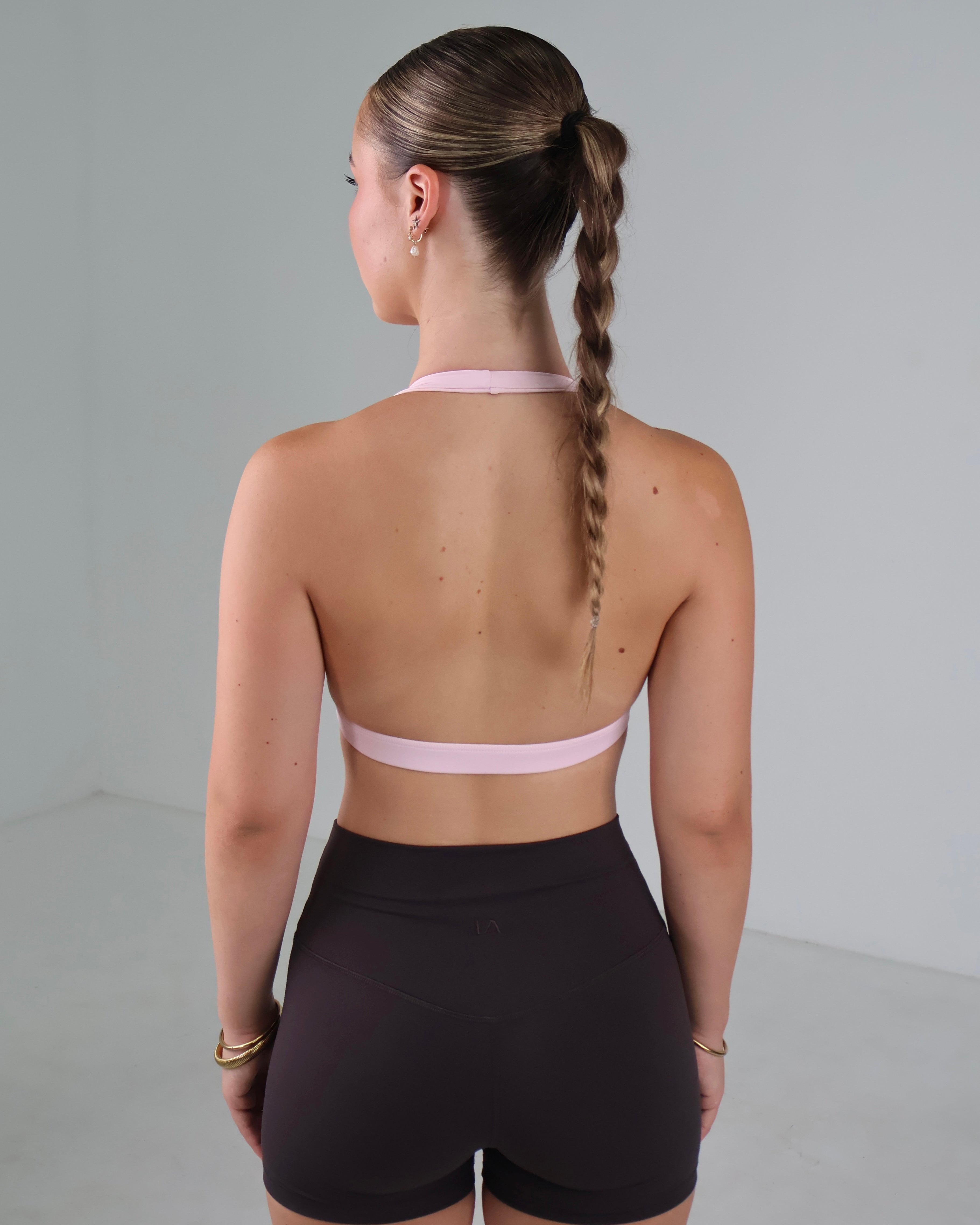 Halter Sports Bra | Light Pink