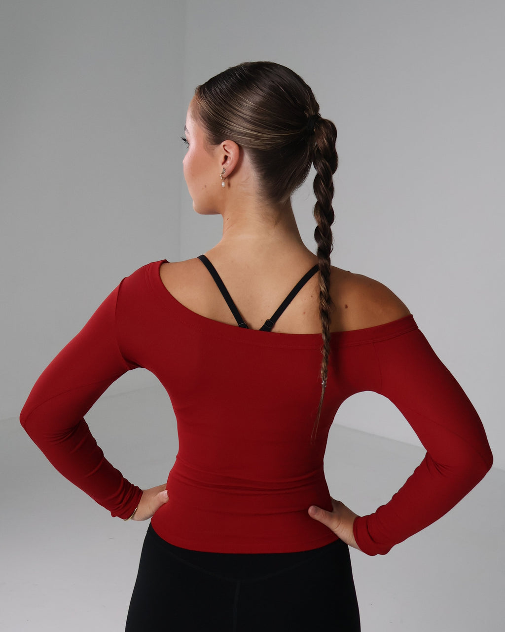 Boat Neck Long Sleeve | Cherry Red
