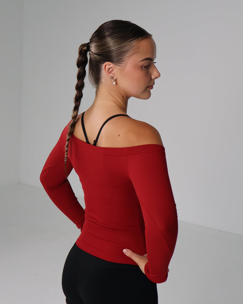 Boat Neck Long Sleeve | Cherry Red