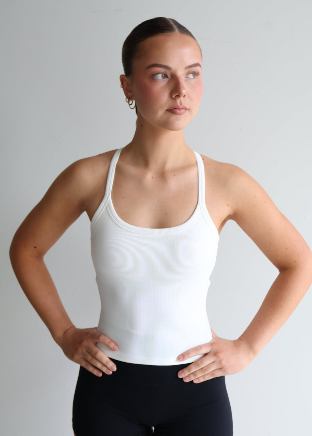 Ribbed Tank | White