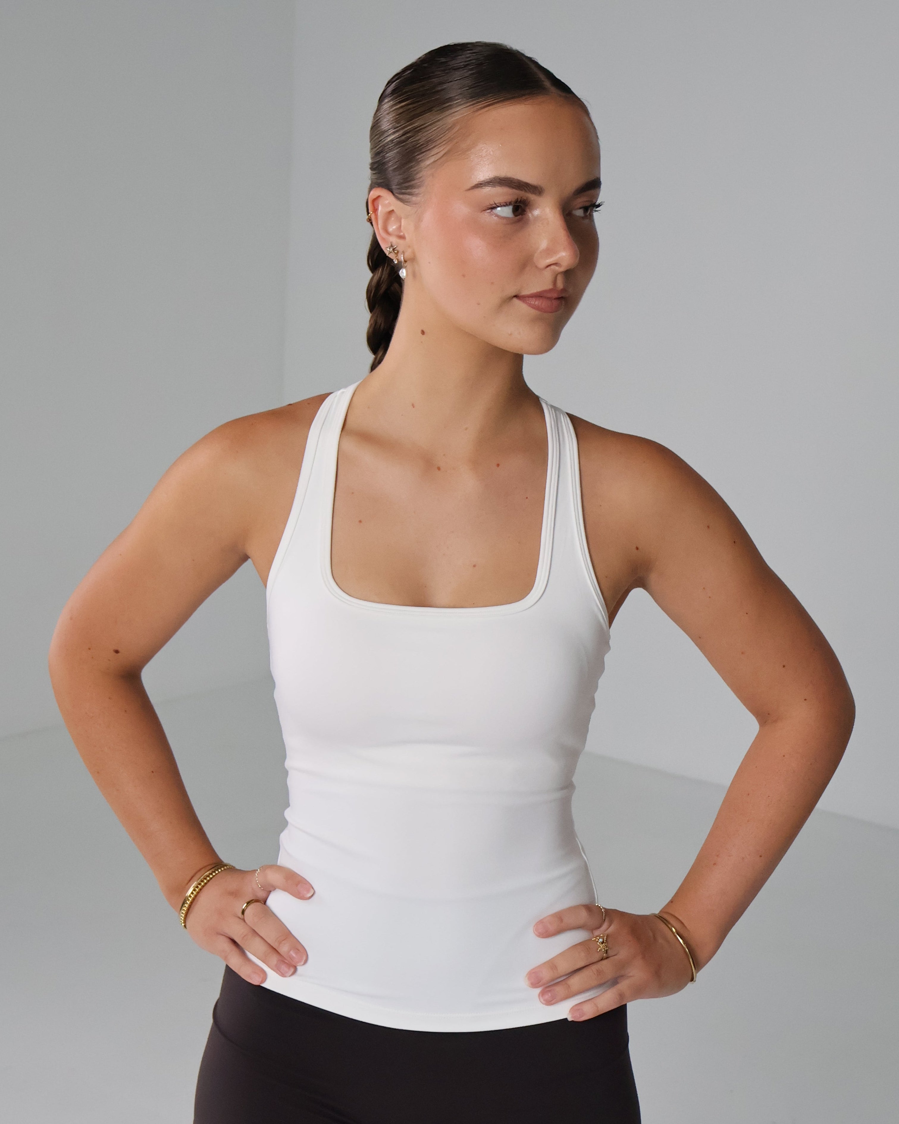 Active Racer Singlet | White