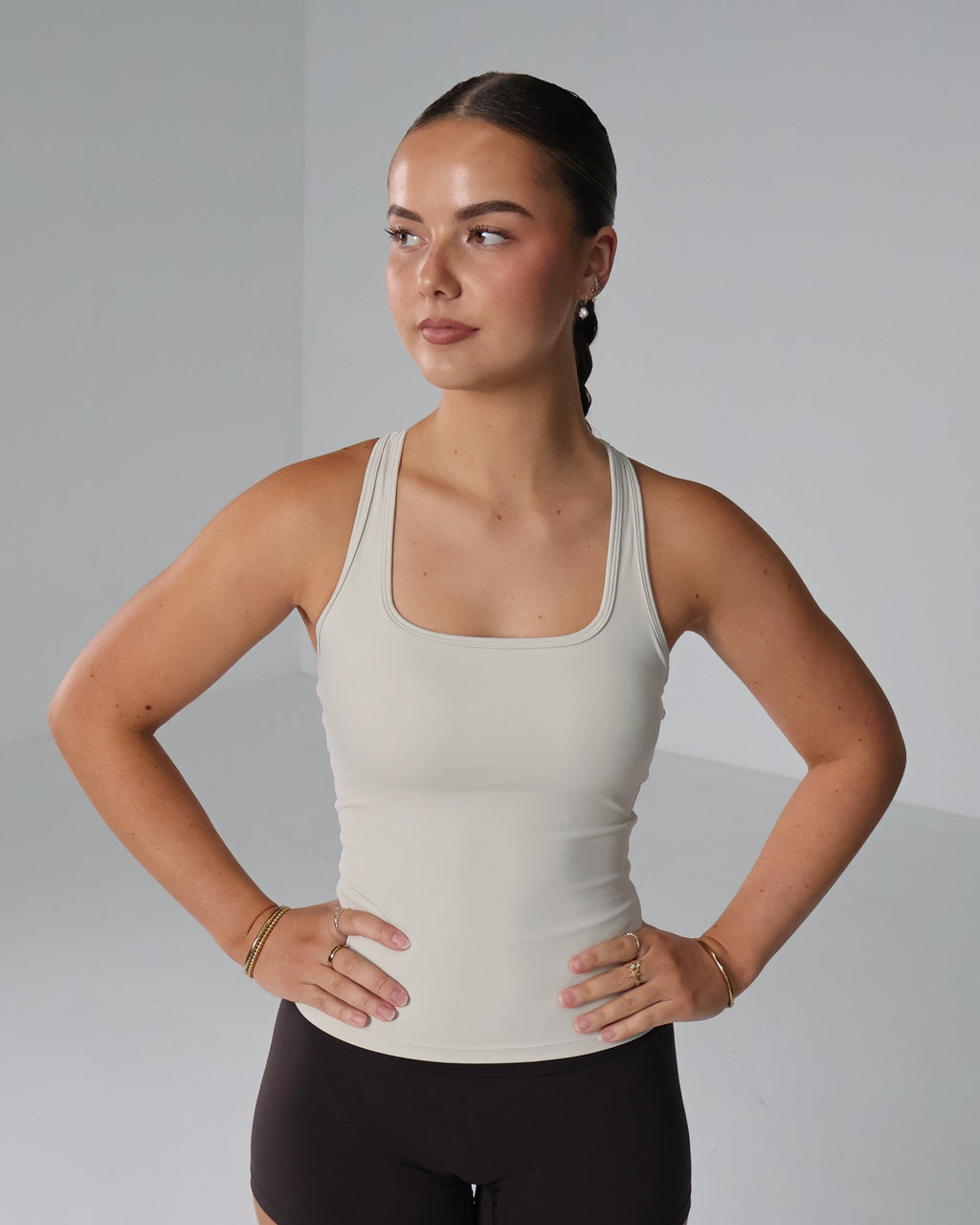 Active Racer Singlet | Beige