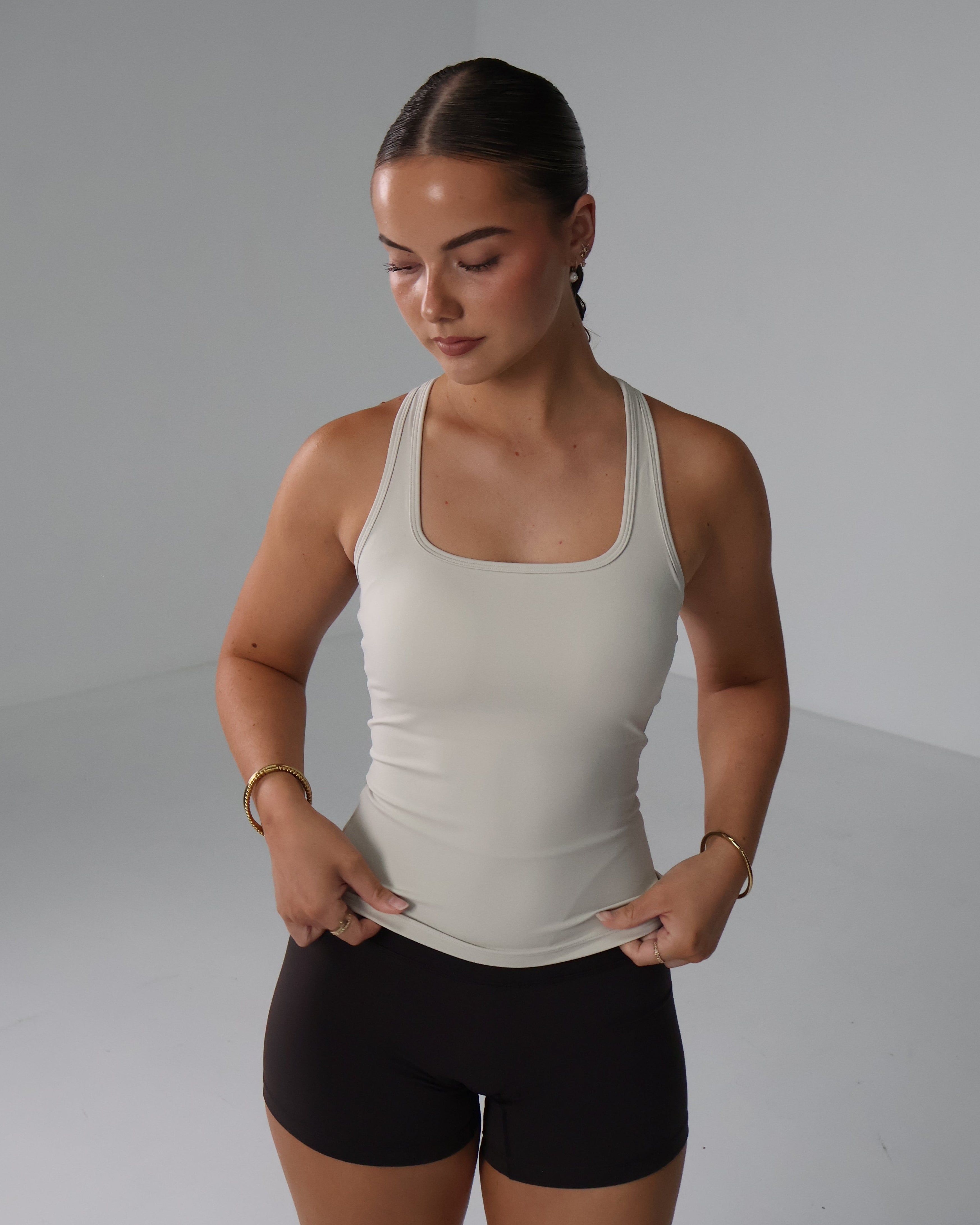 Active Racer Singlet | Beige