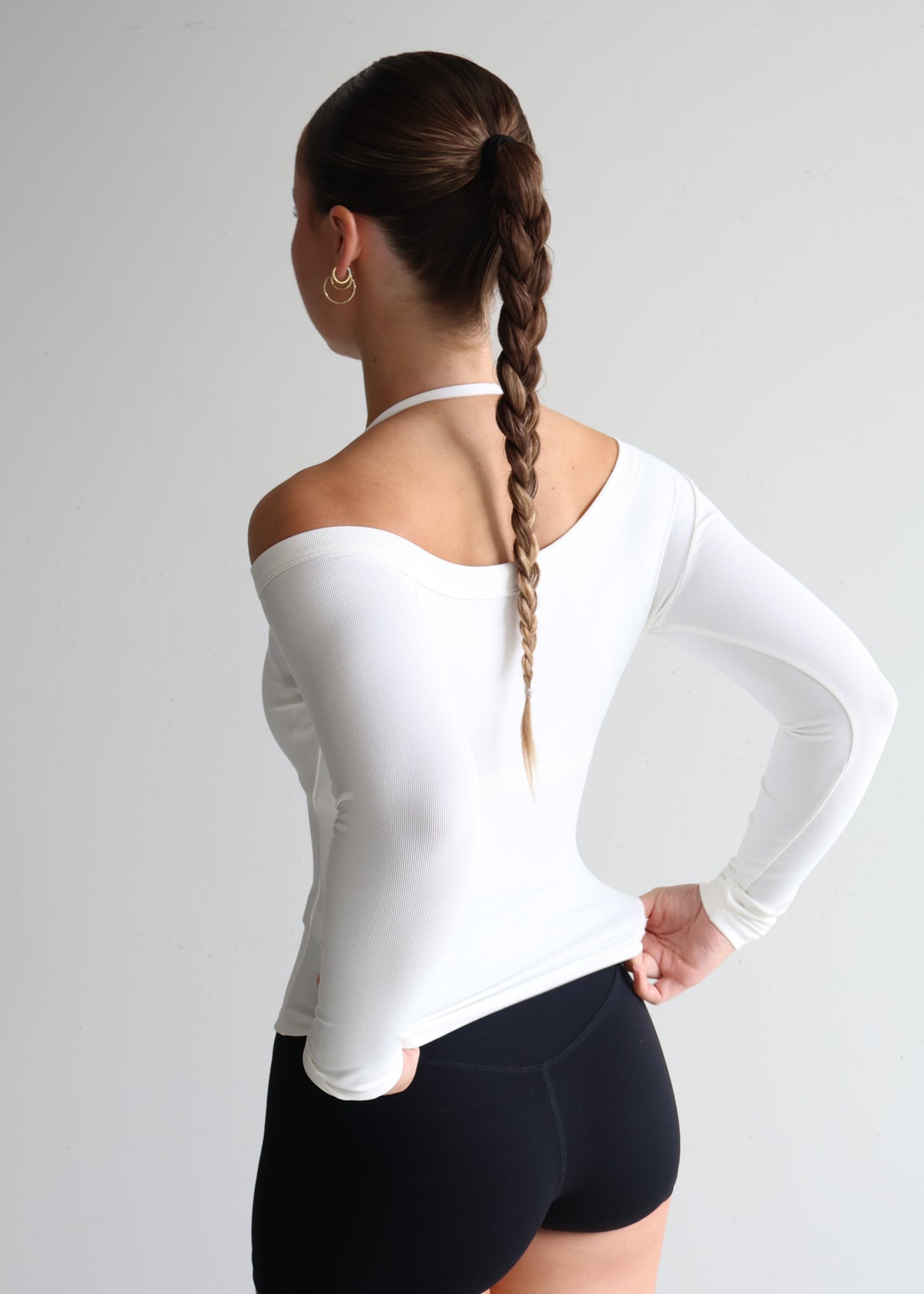 Boat Neck Long Sleeve | White