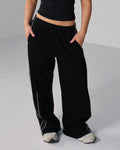 Wide Leg Trackpants | Black