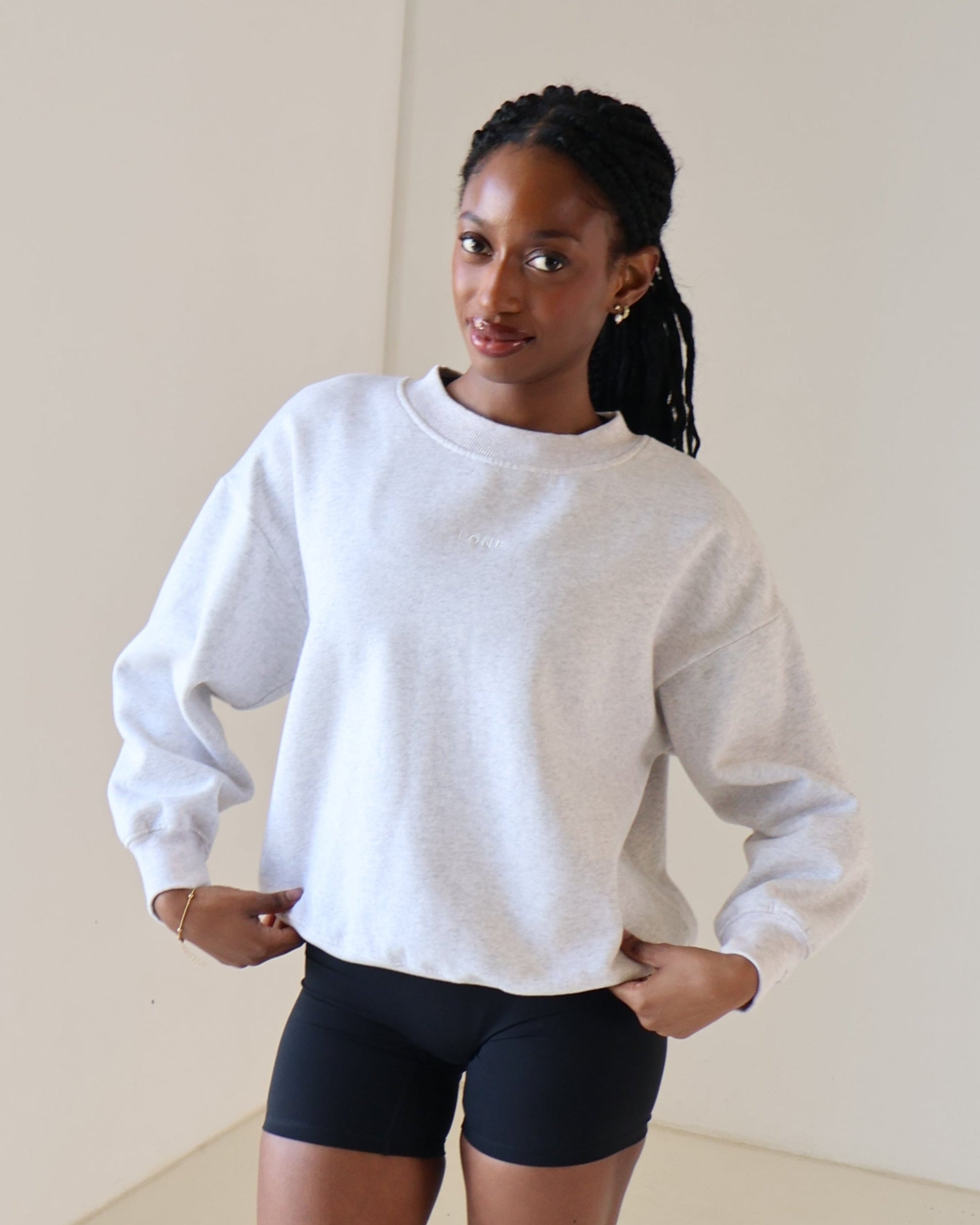 Crew Neck Jumper | Snow Grey