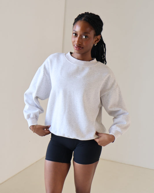 Crew Neck Jumper - Snow Grey