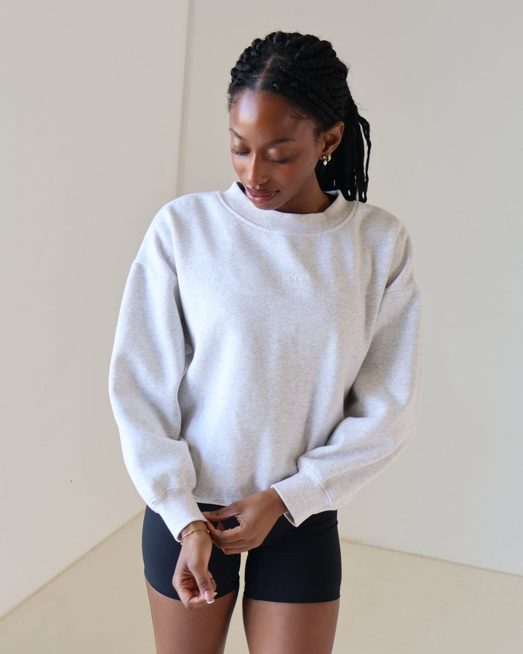Crew Neck Jumper | Snow Grey