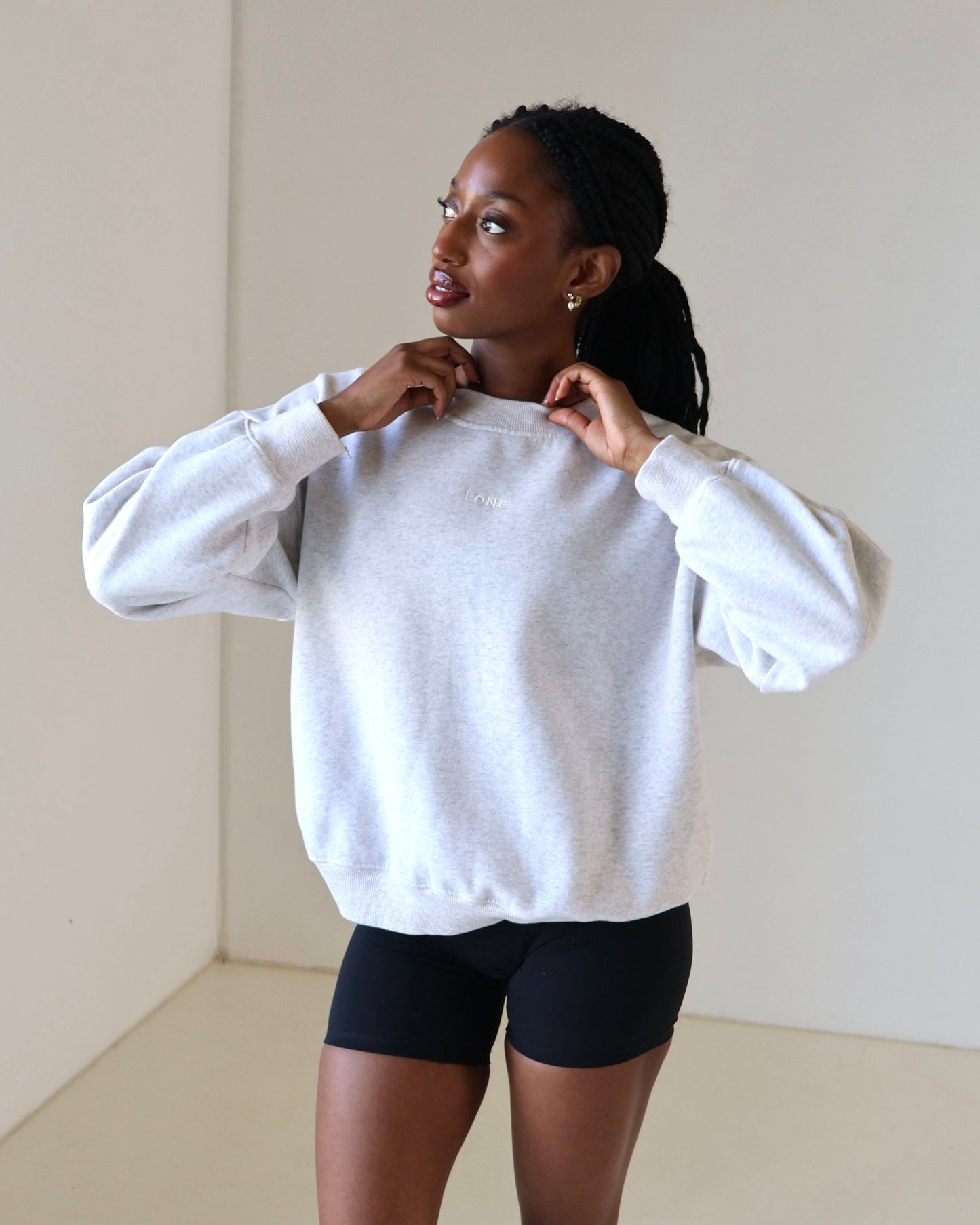 Crew Neck Jumper - Snow Grey