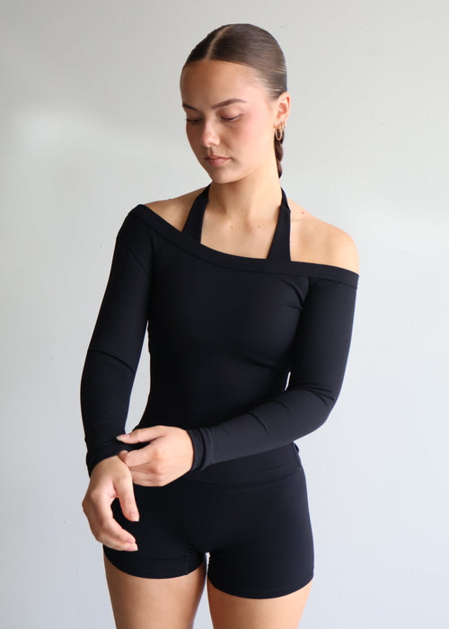 Boat Neck Long Sleeve | Black