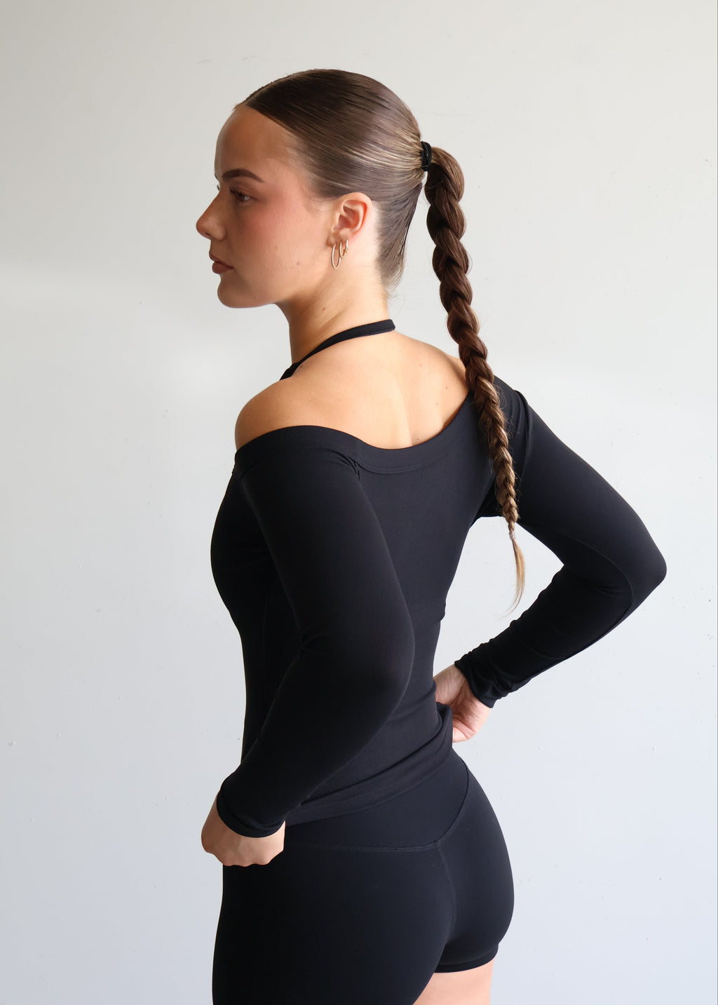 Boat Neck Long Sleeve | Black