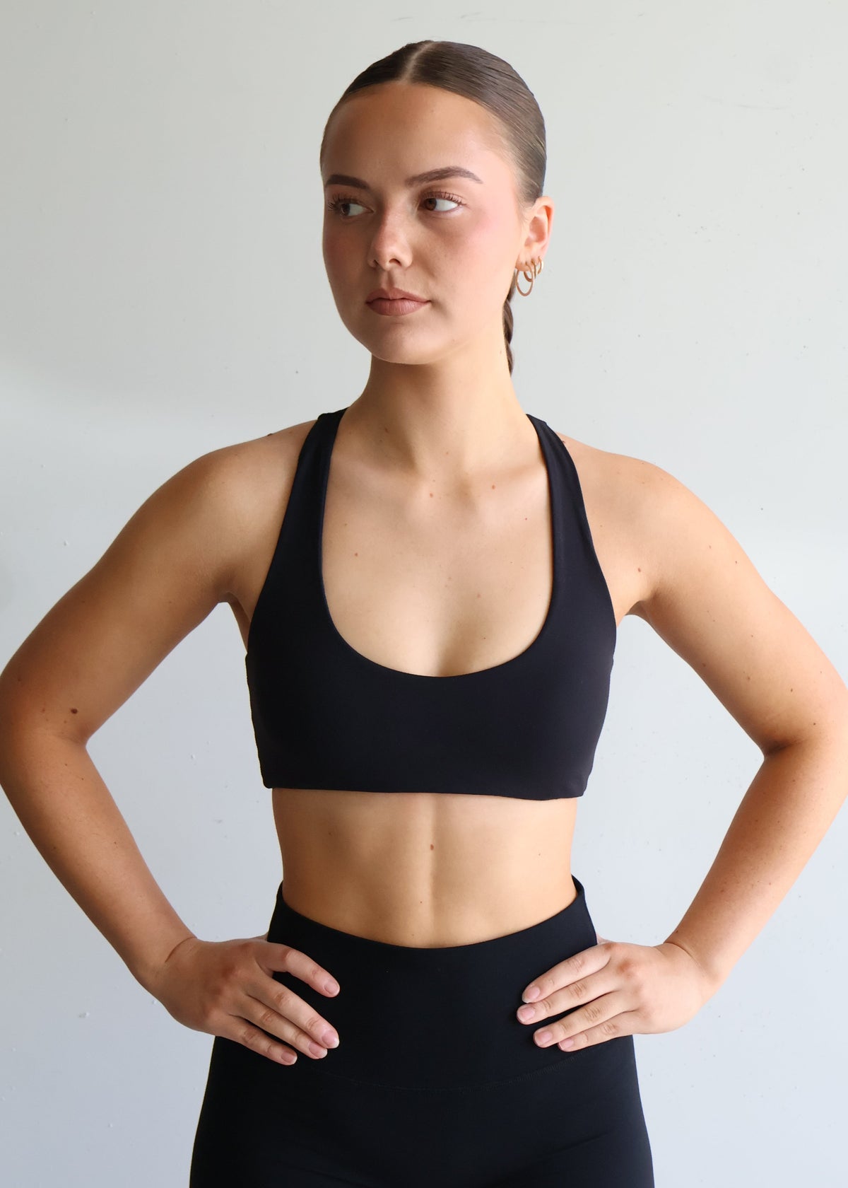 Racer Sports Bra | Black