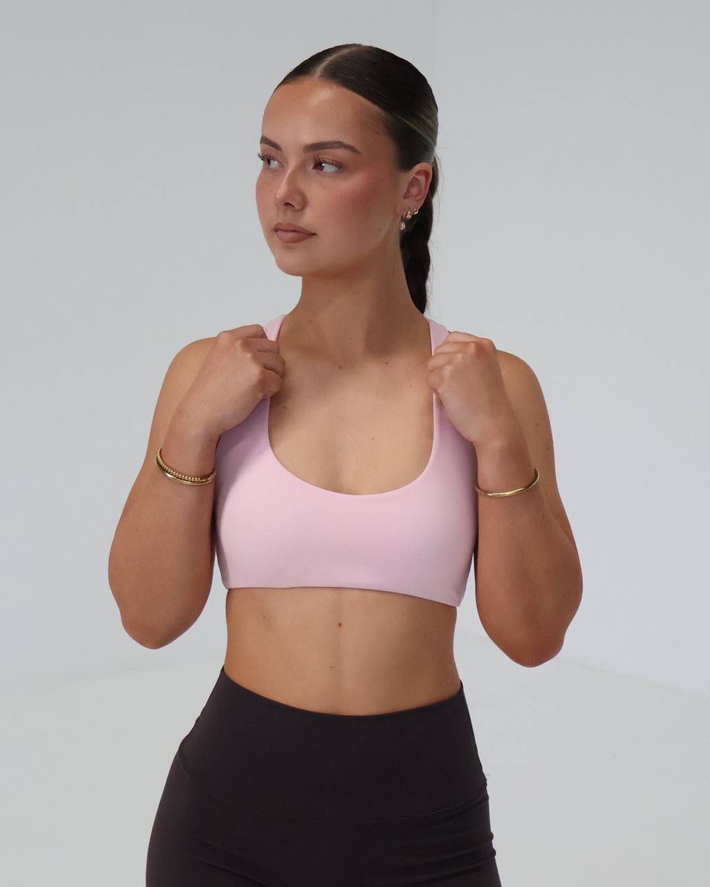 Racer Sports Bra | Baby Pink