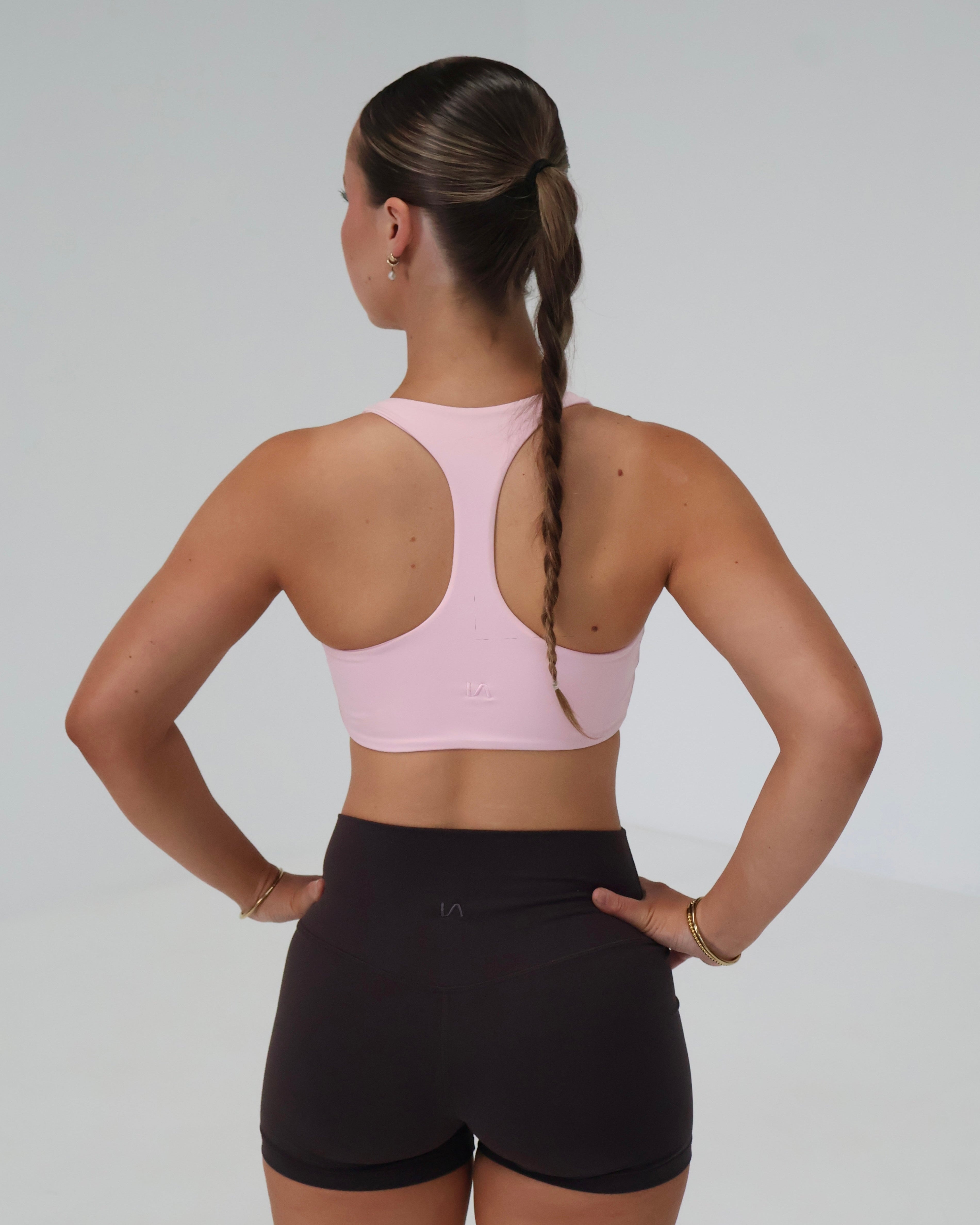 Racer Sports Bra | Baby Pink
