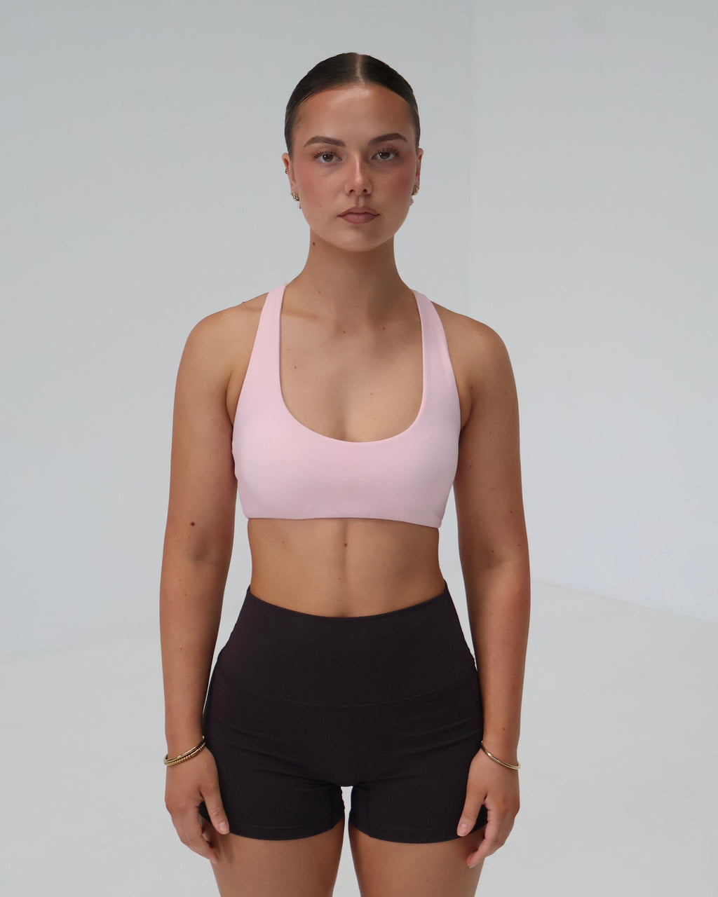 Racer Sports Bra | Baby Pink