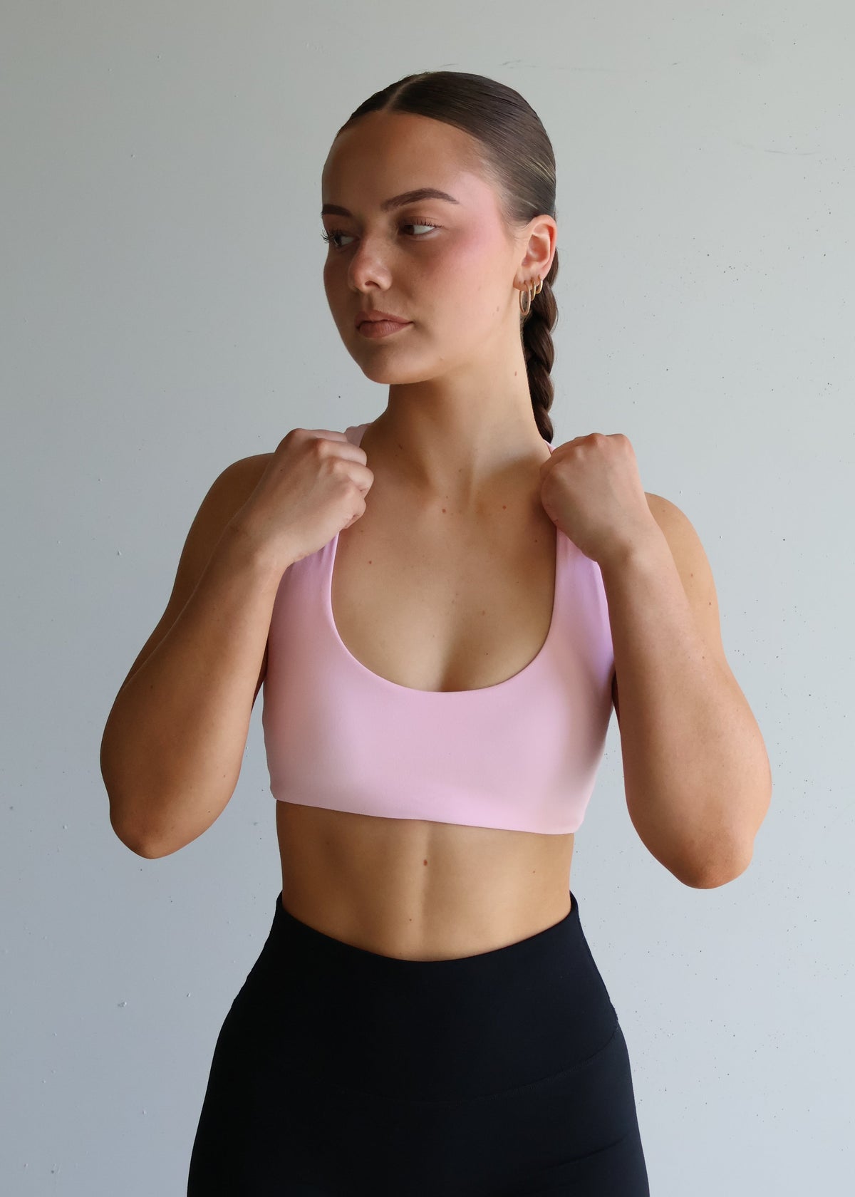 Racer Sports Bra | Baby Pink