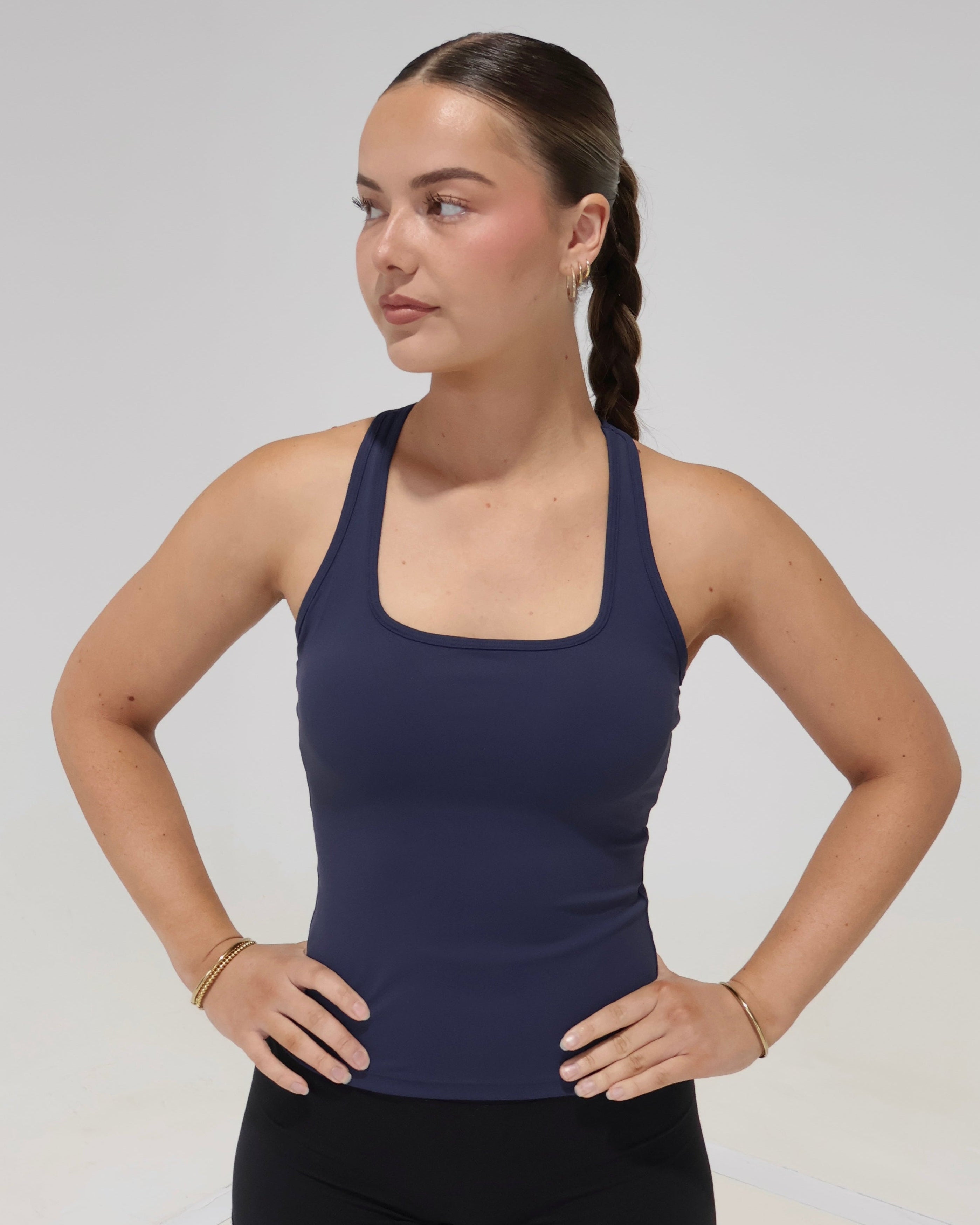 Active Racer Singlet | Steel Blue