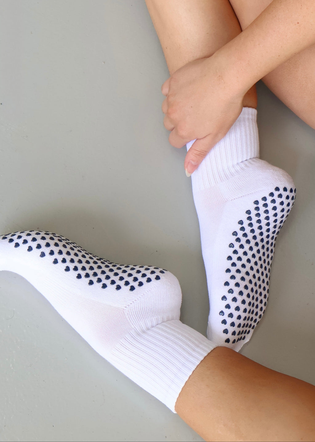 Pilates Grip Socks | Navy Hearts
