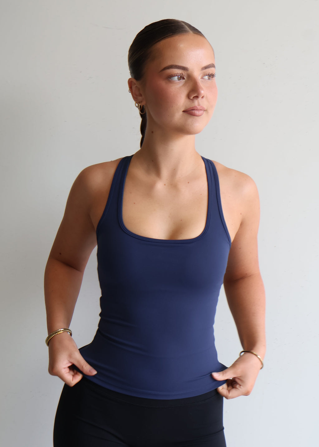 Active Racer Singlet | Steel Blue