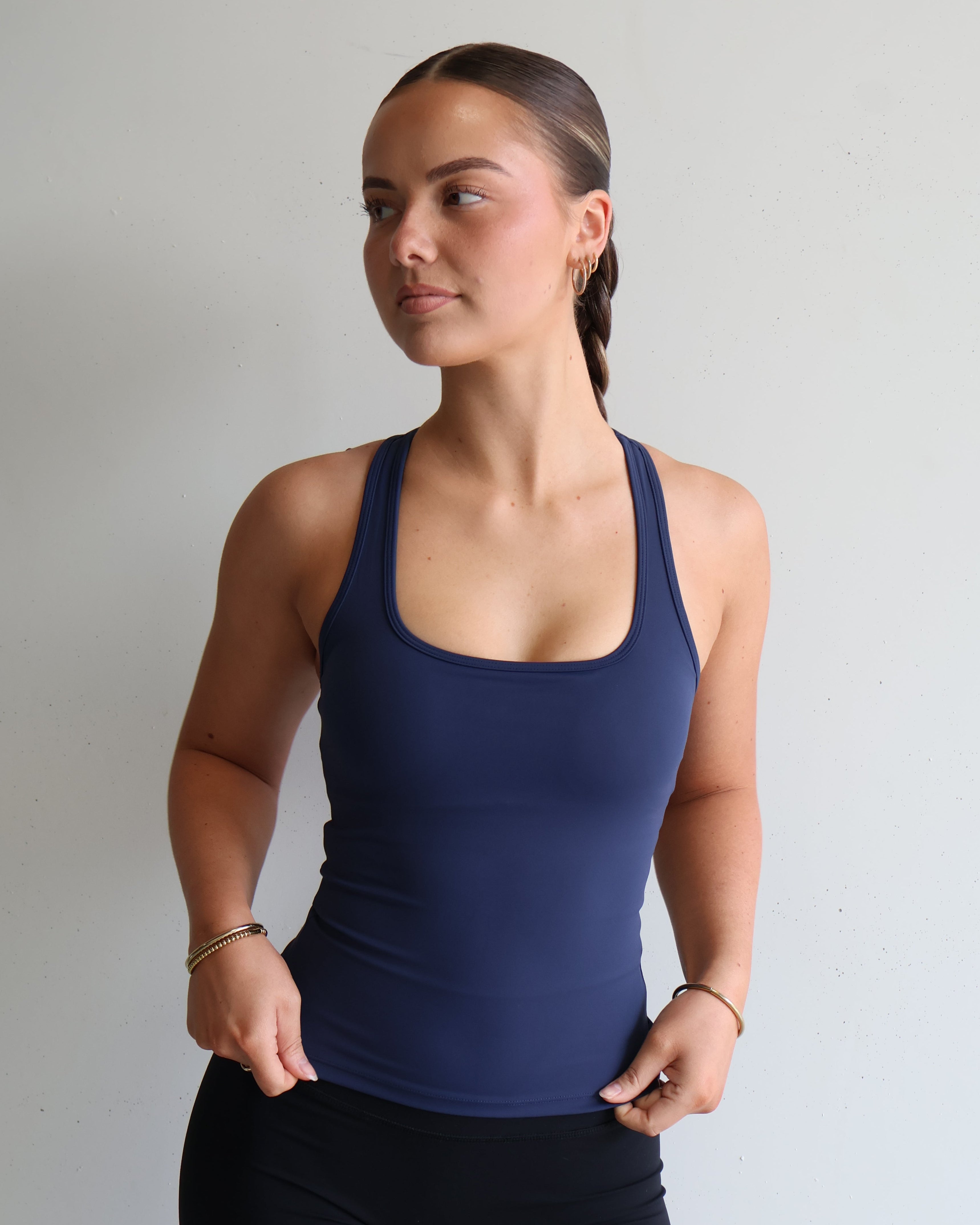 Active Racer Singlet | Steel Blue