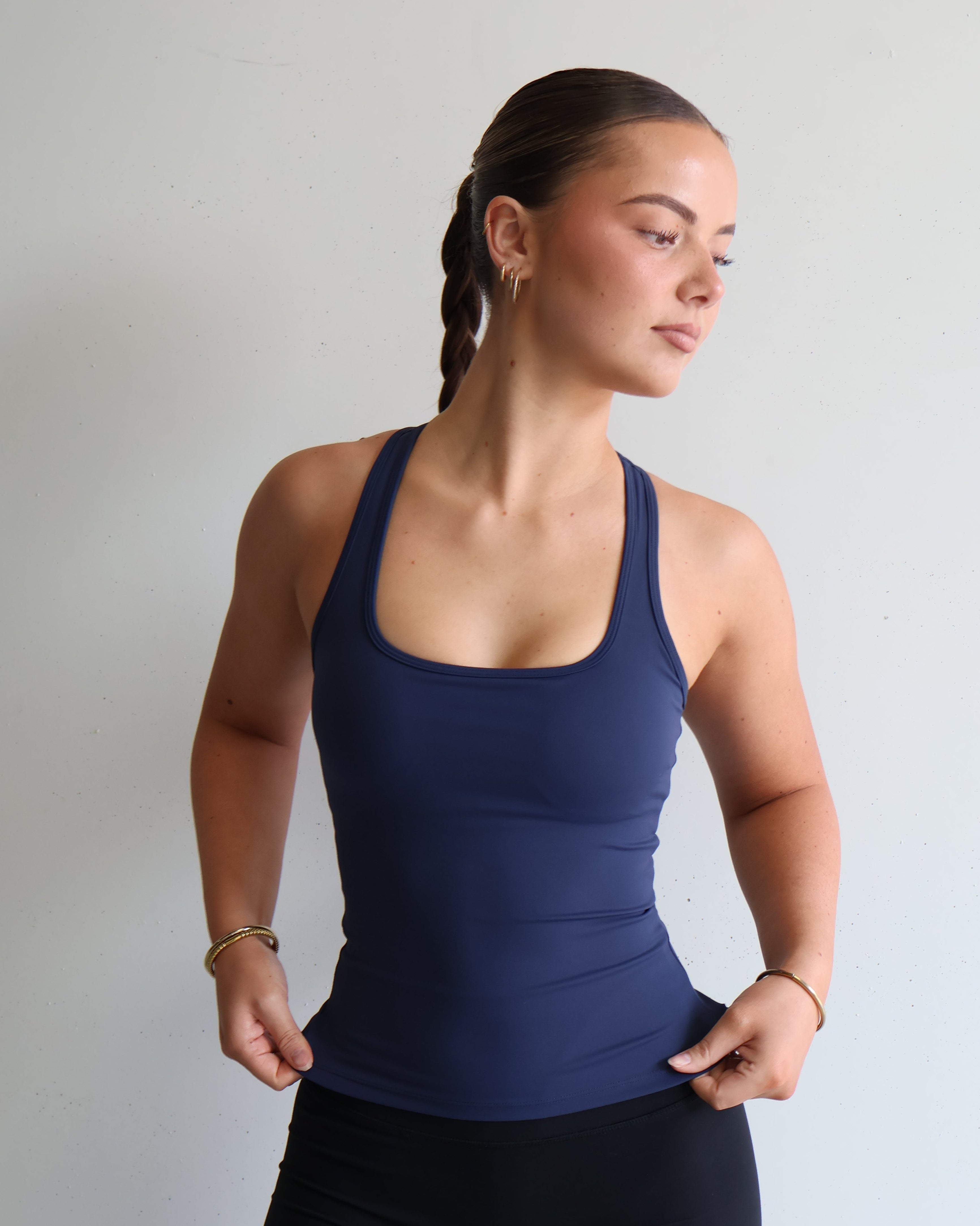 Active Racer Singlet | Steel Blue