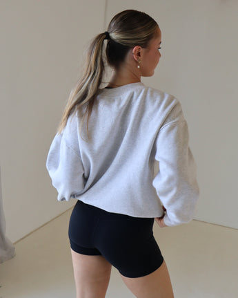 Crew Neck Jumper | Snow Grey