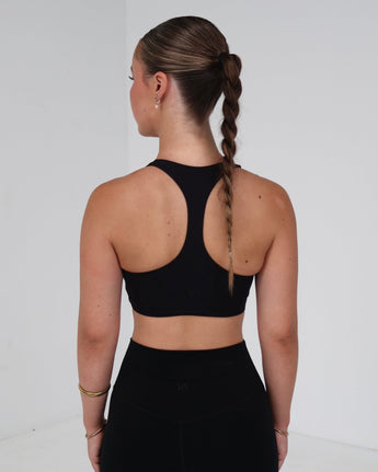 Racer Sports Bra | Black