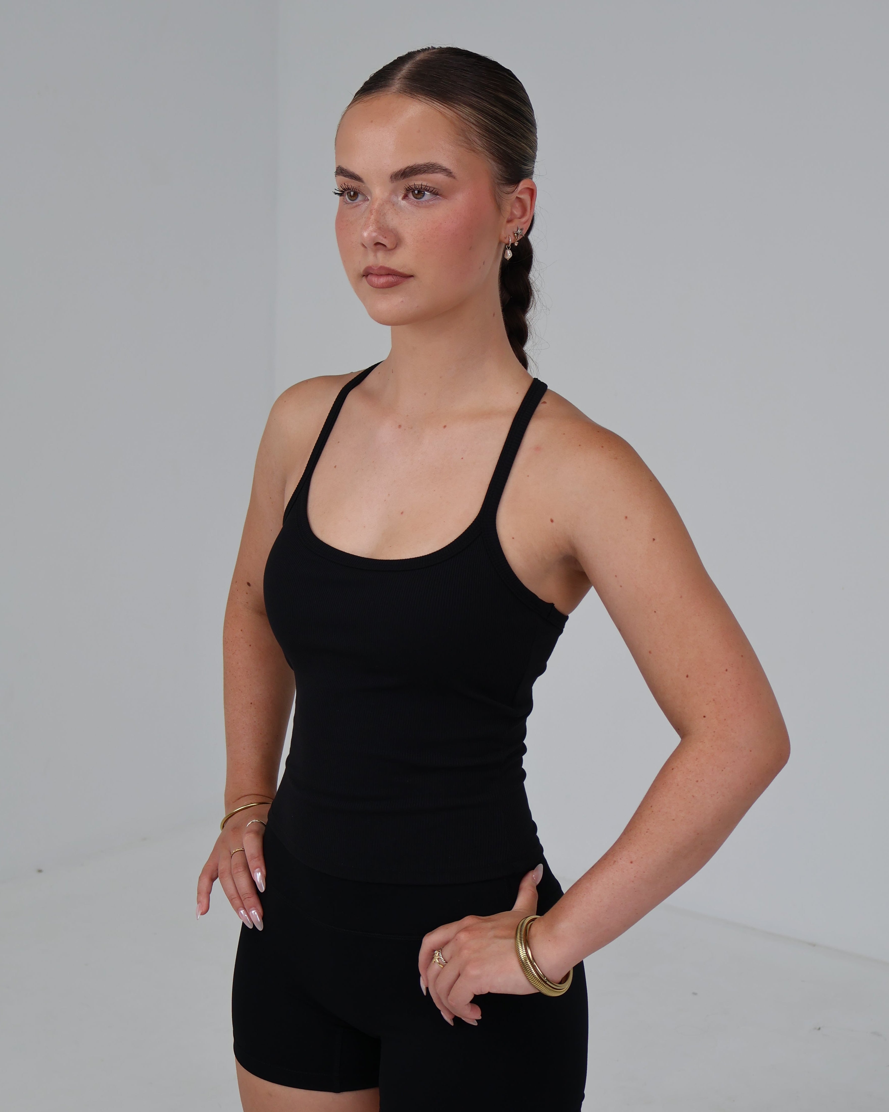 Ribbed Tank | Black