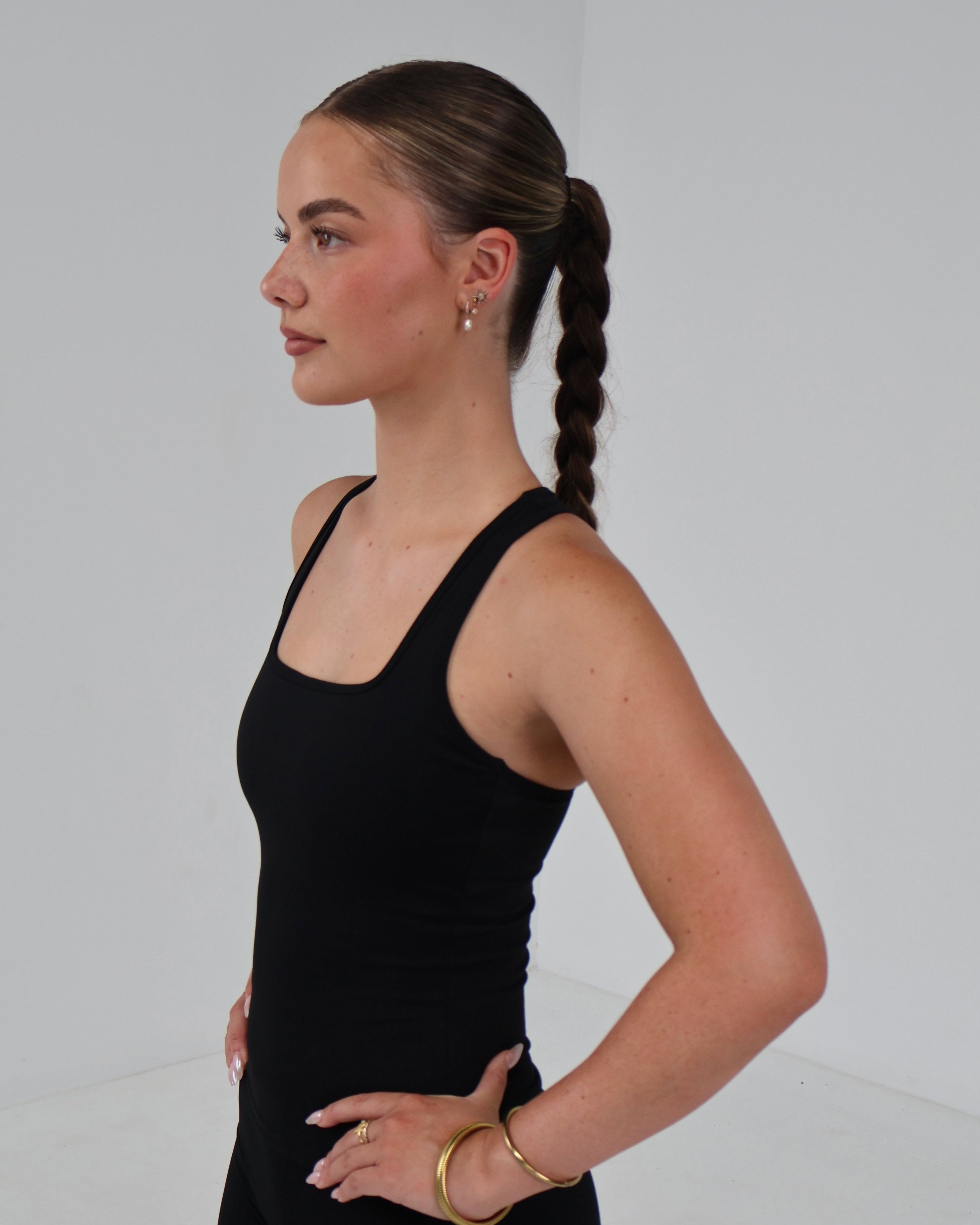 Active Racer Singlet | Black