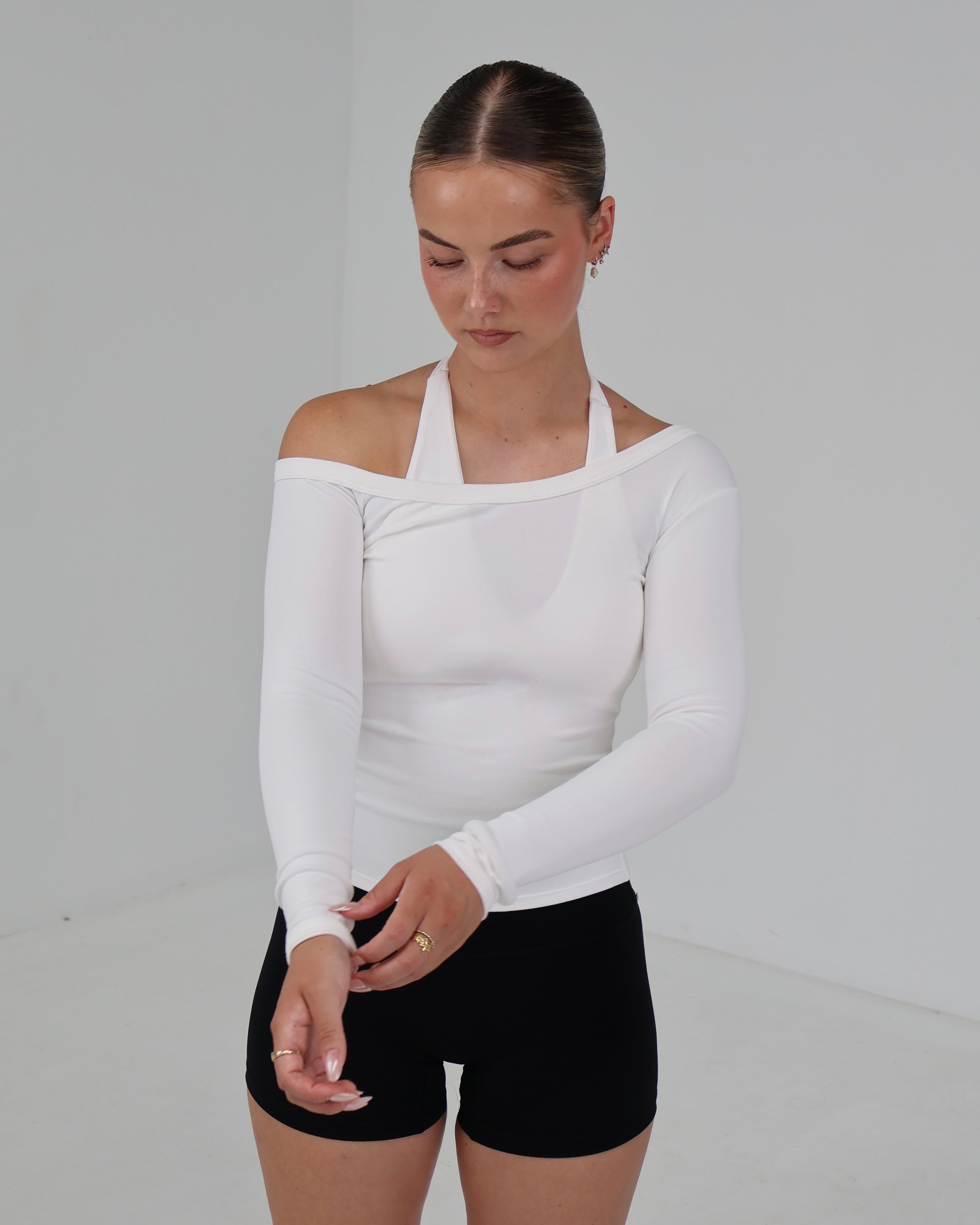 Boat Neck Long Sleeve | White