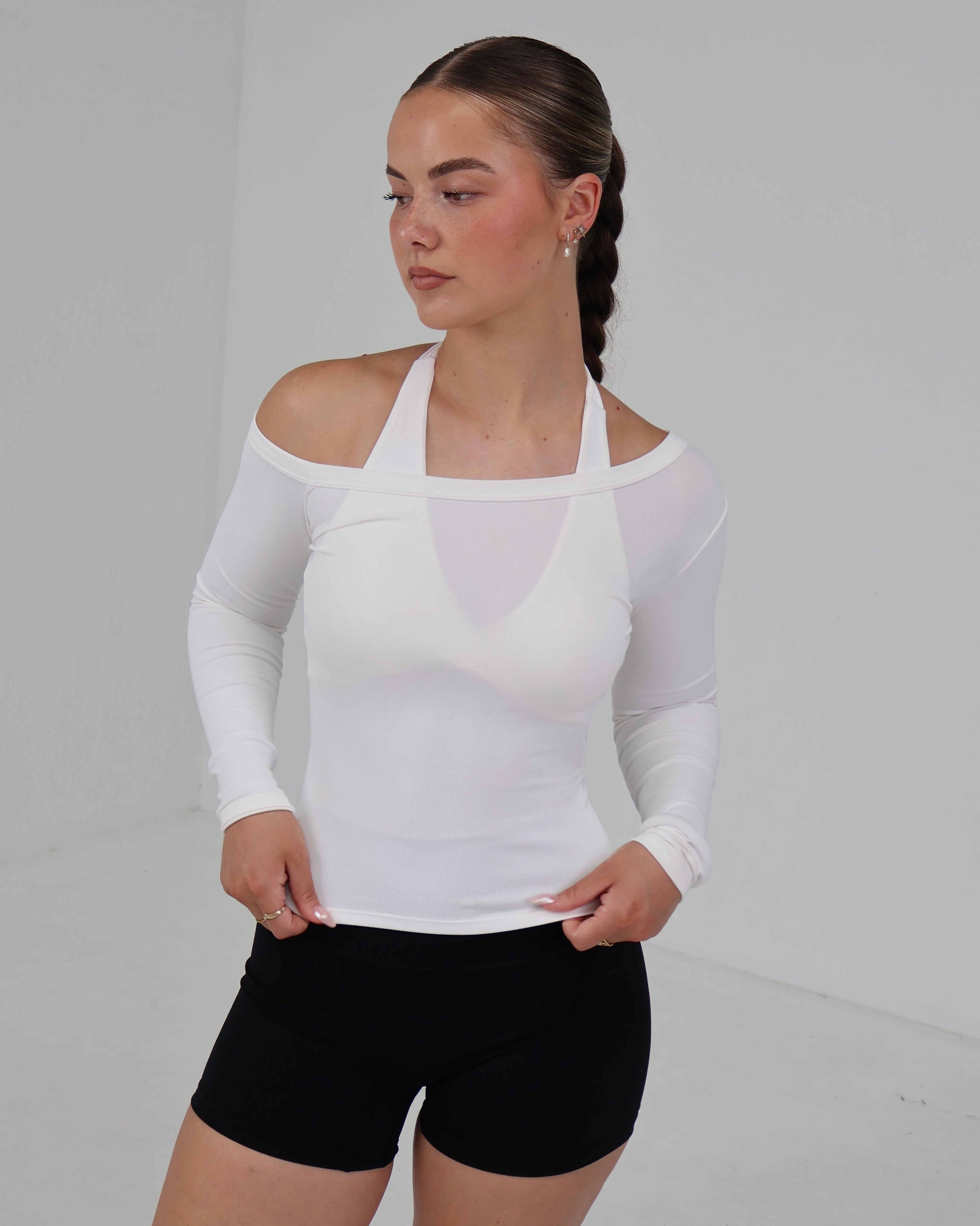 Boat Neck Long Sleeve | White