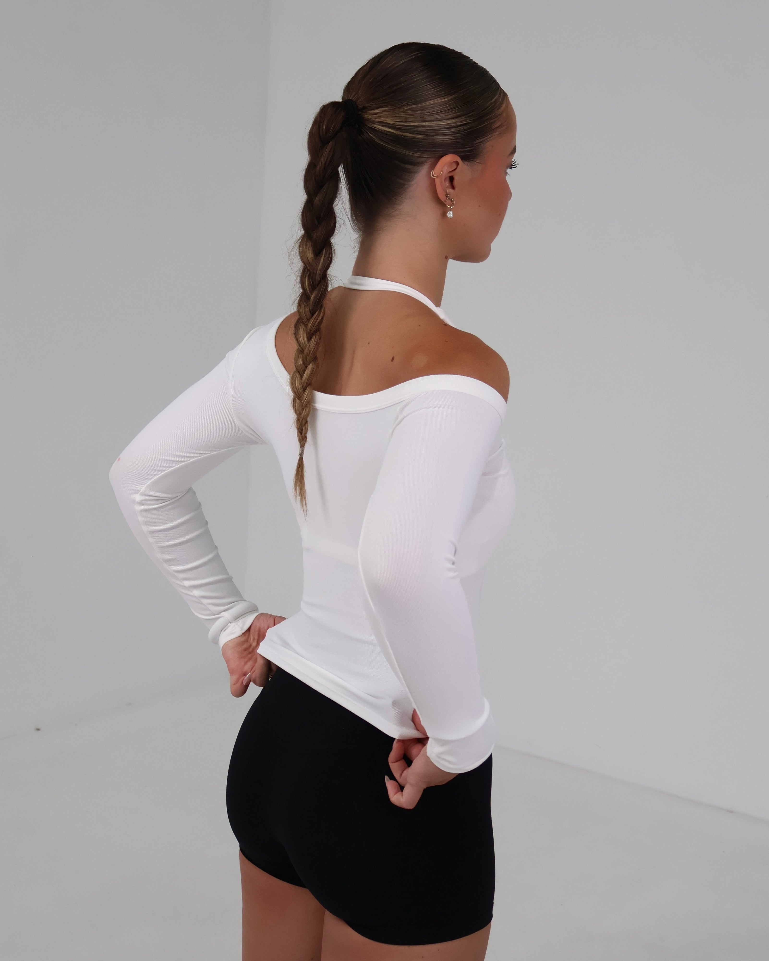 Boat Neck Long Sleeve | White