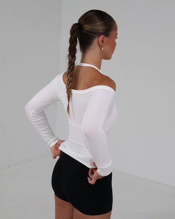 Boat Neck Long Sleeve | White