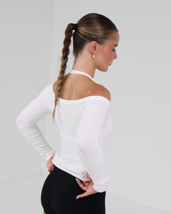 Boat Neck Long Sleeve | White