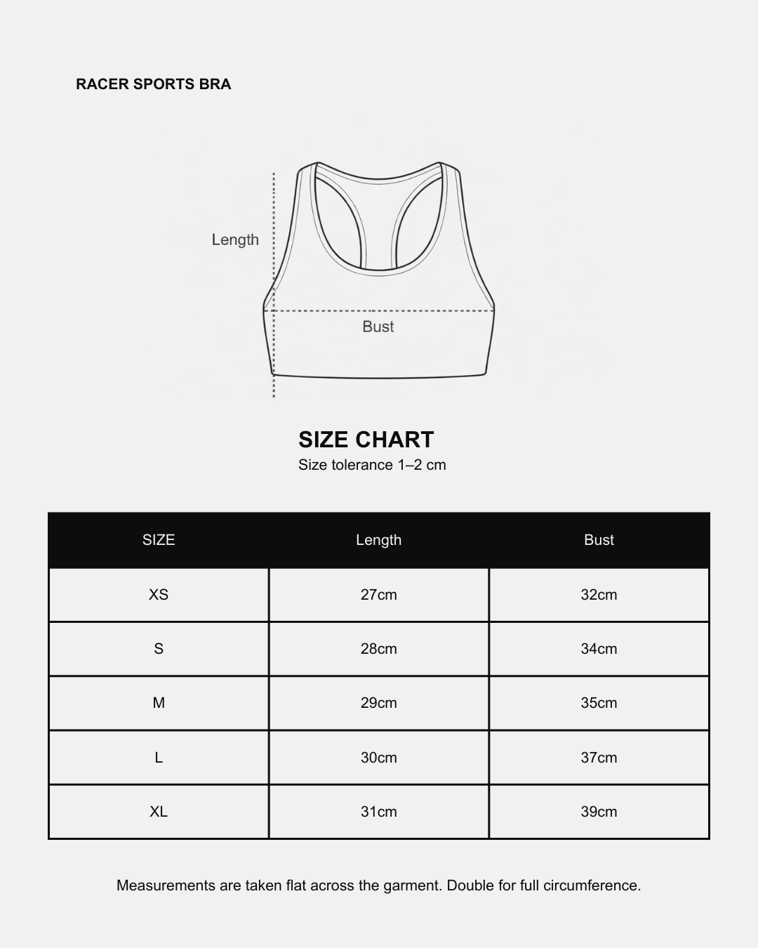 Racer Sports Bra | Black
