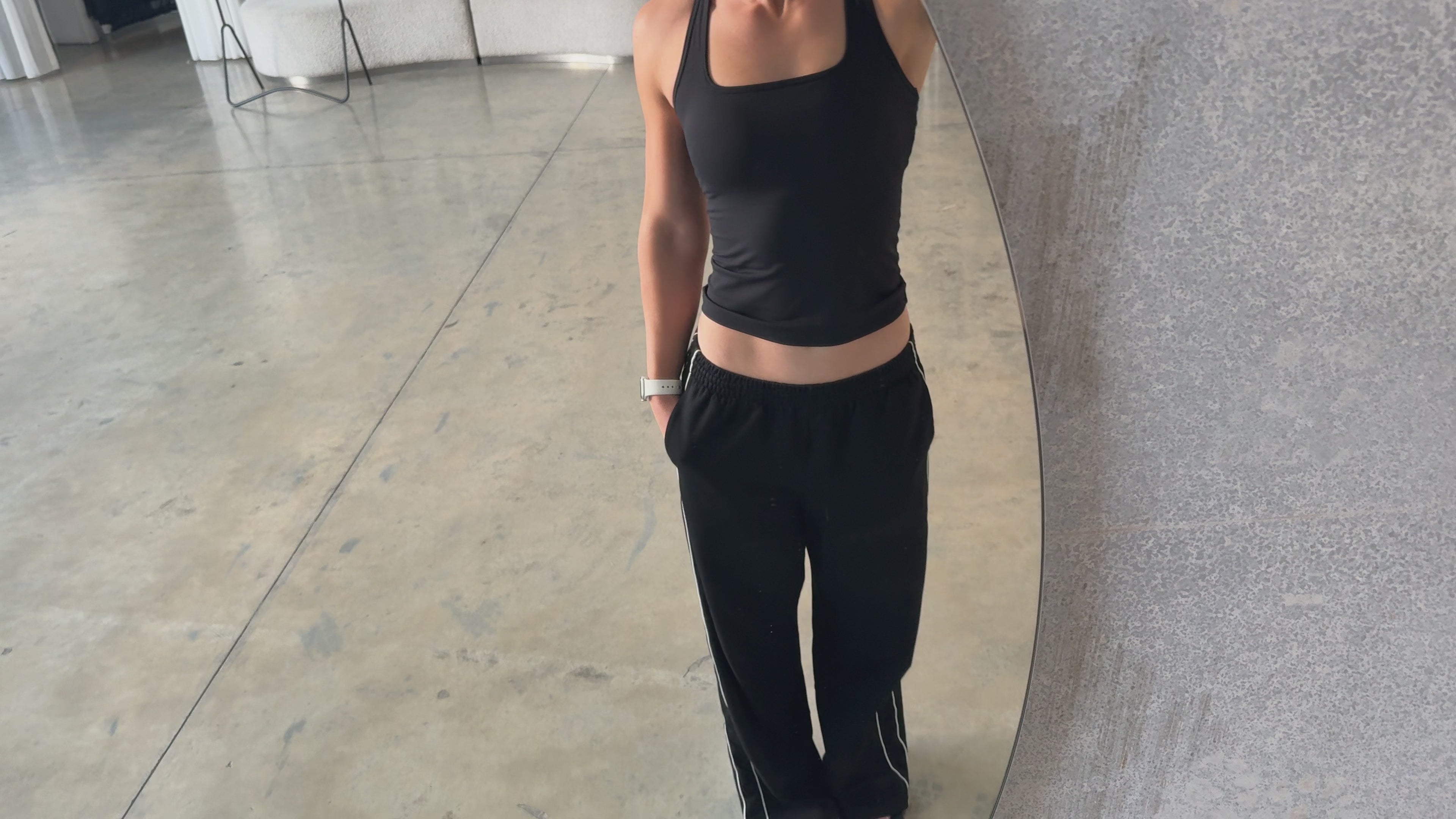 Wide Leg Trackpants | Black
